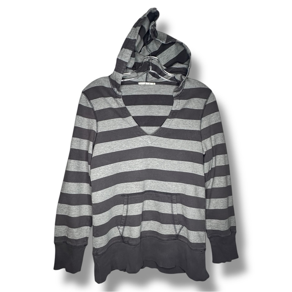 Smart Set Grey Striped V-Neck Hoodie (Size TG/XL)